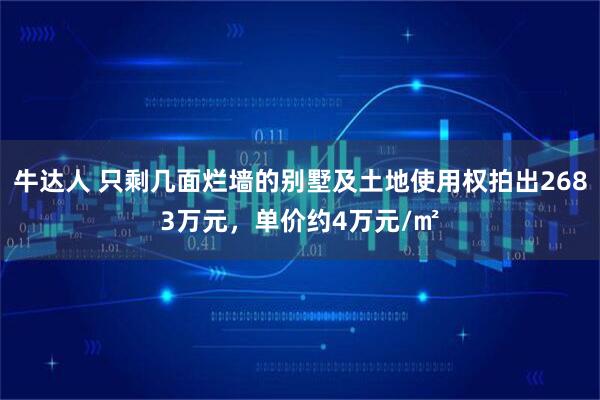 牛达人 只剩几面烂墙的别墅及土地使用权拍出2683万元，单价约4万元/㎡