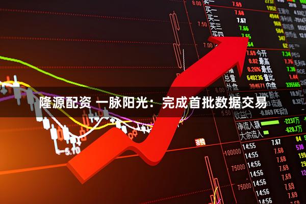 隆源配资 一脉阳光：完成首批数据交易